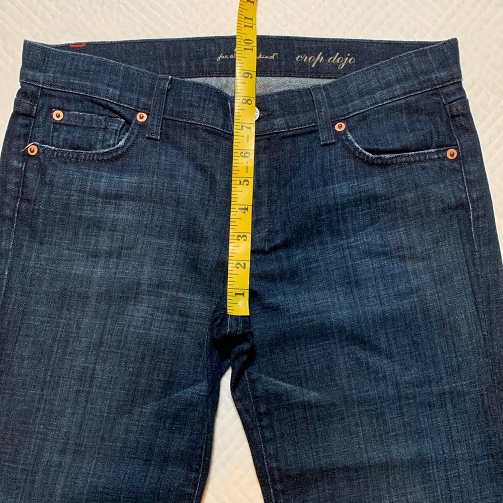 7 for All Mankind 7FAM Dojo Crop Jeans, Dark Wash Denim, Wide Leg, Size 29 - Picture 8 of 16
